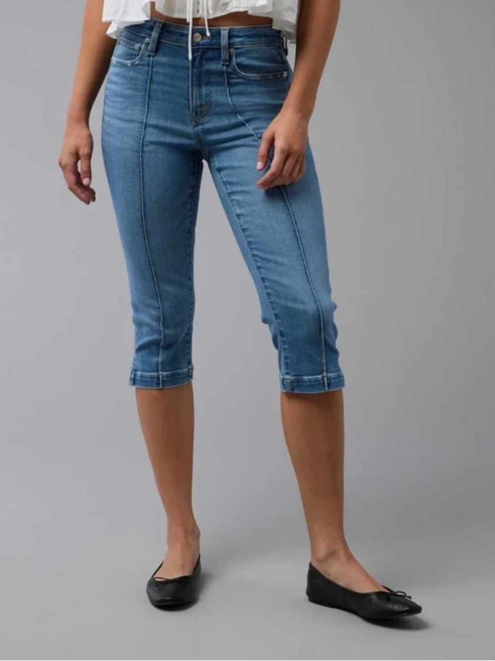 American Eagle AE Next Level High-Waisted Capri Jeans Size 14